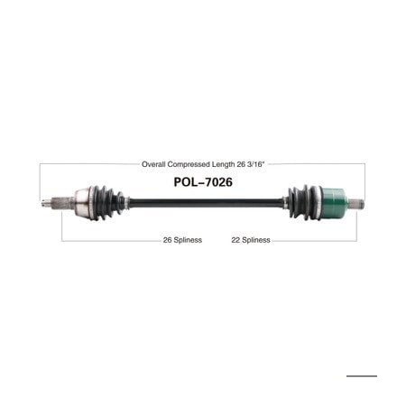 Wide Open OE Replacement CV Axle for POL FRONT RANGER 500/700/800 POL-7026